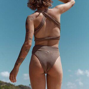 Rhythm Wave Break Hi Hip Banded Surf Bikini Bottoms